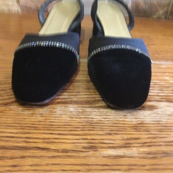 90s YVES SAINT LAURENT Black Slingback Mules - Picture 5 of 9